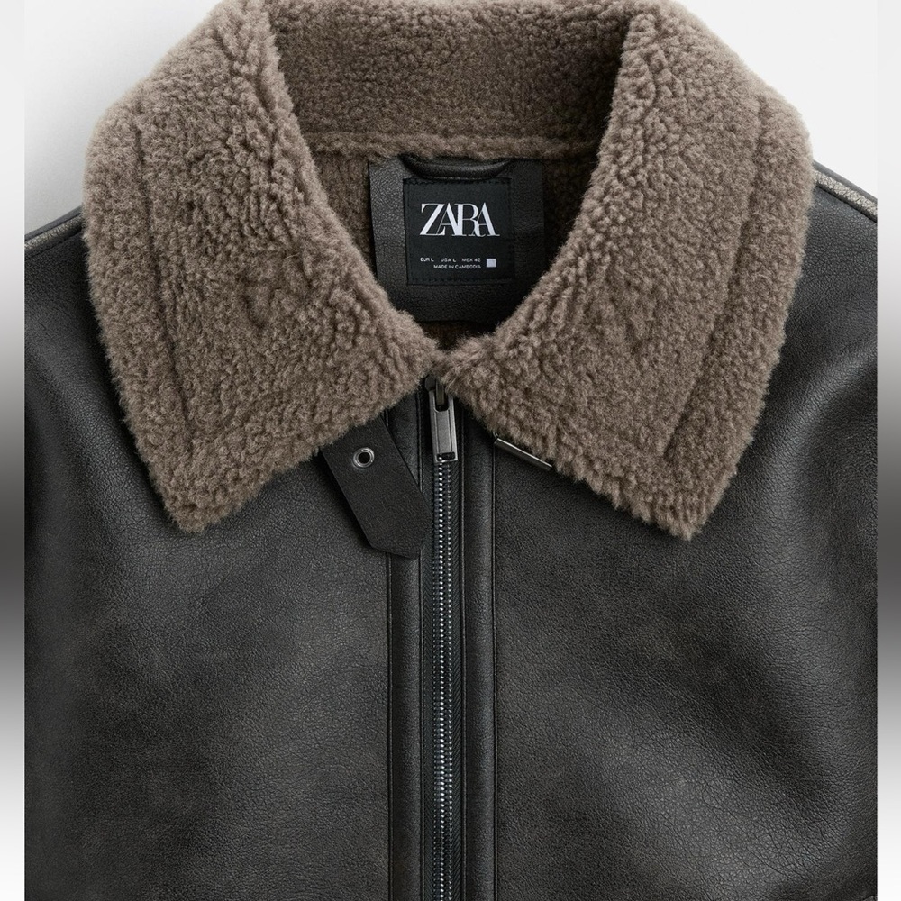 Double face faux leather jacket zara new with ticket on it size large